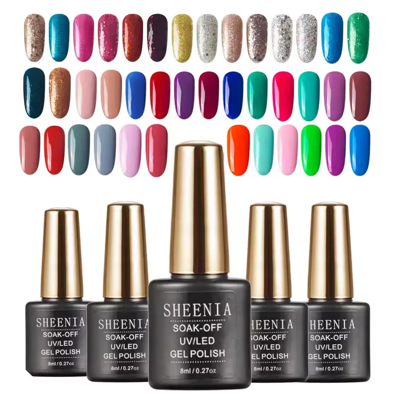 Sheenia 8ml Gel Nail Polish – Vibrant colors, top & base coat in one. Long-lasting, high-gloss finish. UV/LED compatible. Perfect for DIY manicures & nail art! | US $0.82