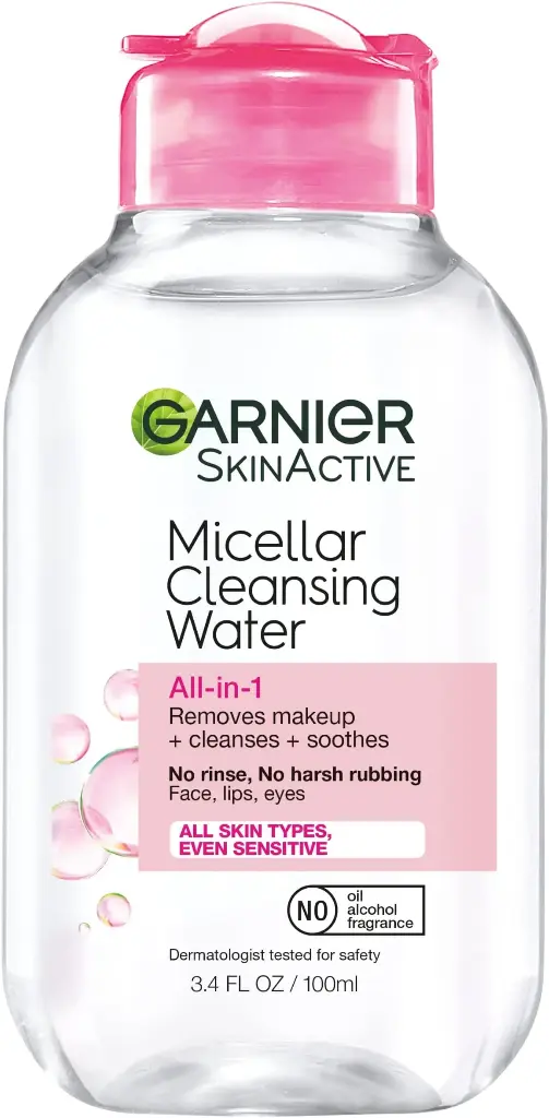 Garnier Micellar Cleansing Water, All-in-1 Makeup Remover and Facial Cleanser, For All Skin Types, 3.4 Fl Oz (100mL), 1 Count (Packaging May Vary)| $3.99
