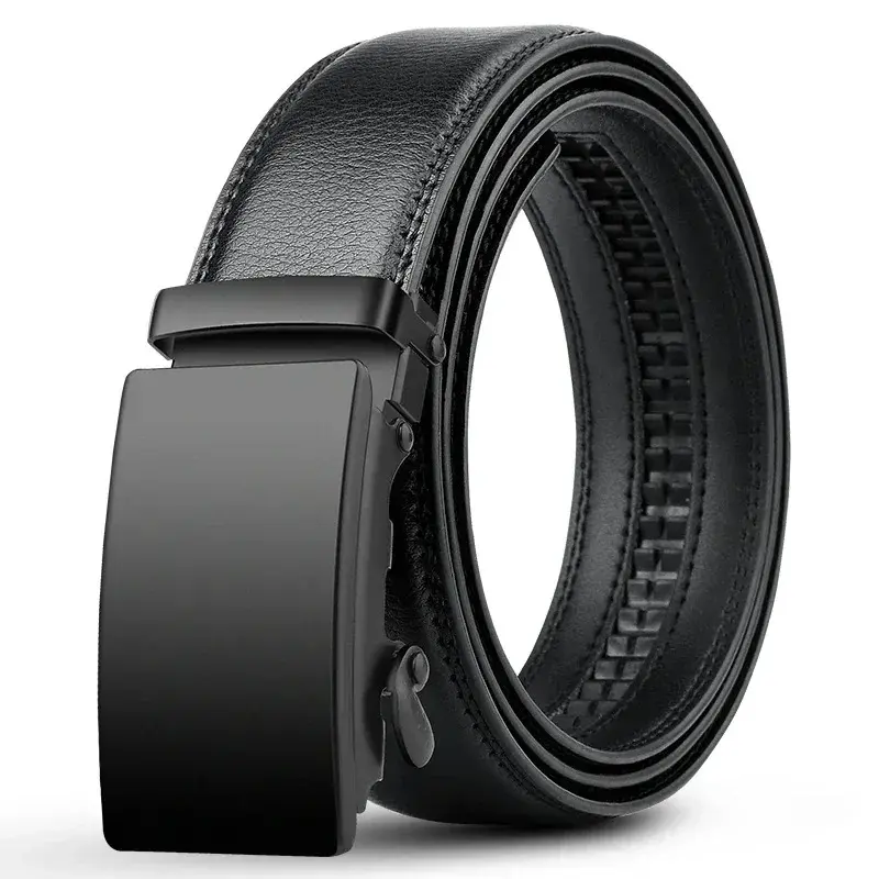 Elevate your style with this automatic buckle belt for men. Made from high-quality PU leather, this famous brand belt is perfect for business or casual wear | US $4.70