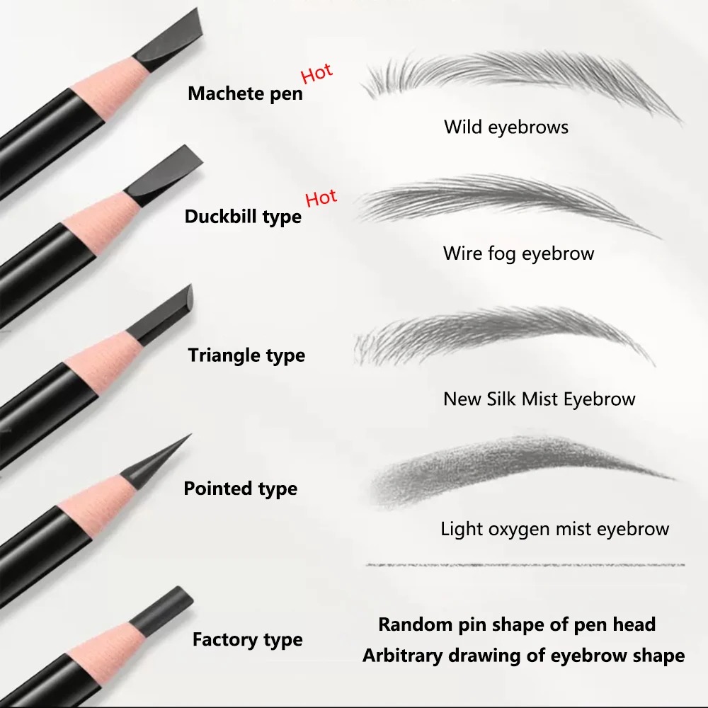 Waterproof Eyebrow Pencil, designed for long-lasting eyebrow enhancement. This professional makeup pencil lifts and defines brows with a feathered effect, providing a natural, flawless finish. | US $0.60