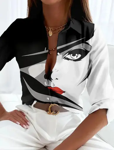 Elevate your style with this elegant loose-fit shirt for women. Designed for comfort and fashion, it features long sleeves and a chic, casual look perfect for weekends. The versatile blouse adds a sophisticated touch to any casual outfit | US $9.36