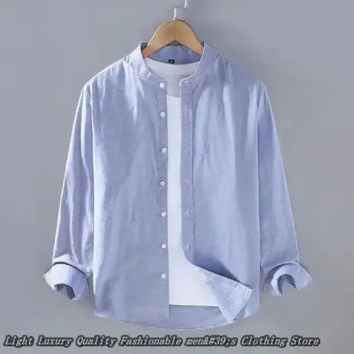Shop this 10-color men’s linen shirt with a solid color design. Perfect for casual wear, outdoor activities, and shopping, it’s available in oversized sizes up to 6XL, offering a comfortable fit for everyday use | US $4.50