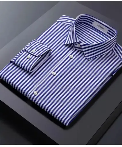 Discover luxury with this men's striped pattern shirt. Featuring long sleeves and a checkered design, this high-quality shirt offers a sophisticated Korean style. Perfect for any occasion, it combines elegance with comfort | US $11.27