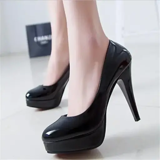 Women’s Fashion Pumps, featuring classic high heels made of patent leather. These stylish shoes have a nude head platform design, perfect for weddings and formal events. Available in plus sizes 34-42. | US $5.71