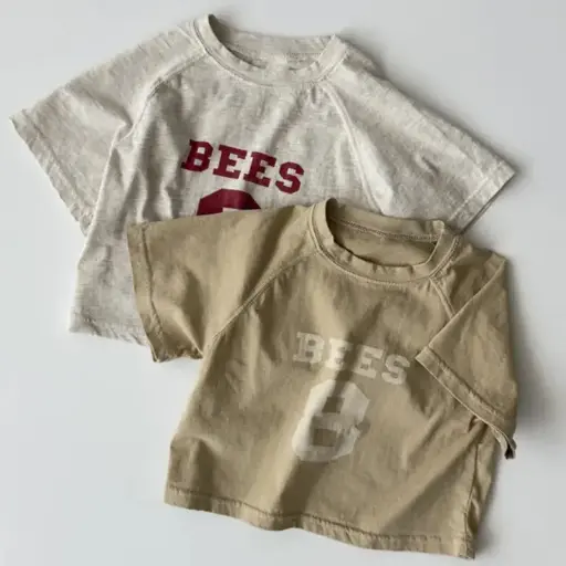 2025 Summer New Baby Short Sleeve T-Shirts for Boys and Girls. Fashionable letter print design, loose fit, and made from soft cotton. Perfect tops for kids and infants.

 | US $5.46