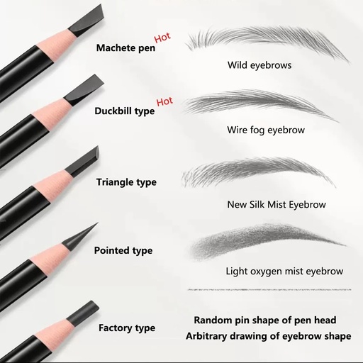Waterproof Eyebrow Pencil, designed for long-lasting eyebrow enhancement. This professional makeup pencil lifts and defines brows with a feathered effect, providing a natural, flawless finish. | US $0.60