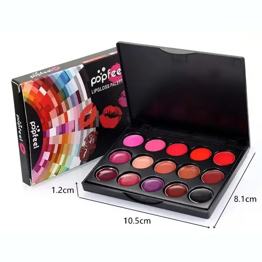 This stunning lip gloss palette features 15 vibrant and versatile shades, perfect for women and girls who love experimenting with their looks. The formula is designed to be moisturizing and long-lasting, ensuring your lips stay hydrated and flawless all day.|US $0.96