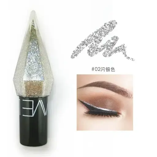 Diamond Shiny Eye Liners & Eyeshadows in Silver and Rose Gold offer a dazzling sparkle with glitter sequins. Waterproof and long-lasting, these versatile cosmetics add a glamorous touch to any look.|US $0.87